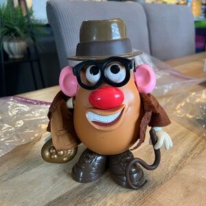 Brown Detective Potato Figure with Pink Ears and Red Nose Indiana Jones